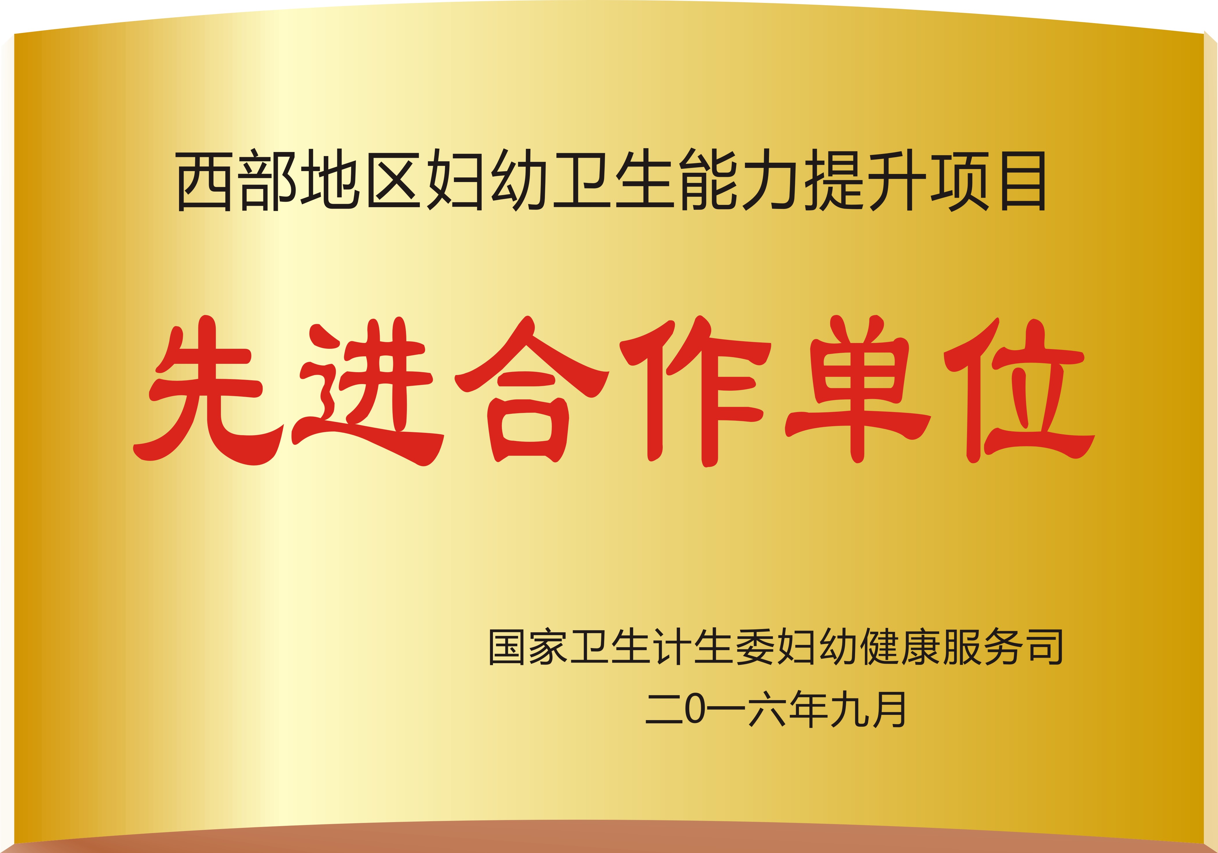 西部地区妇幼卫生能力提升项目先进合作单位